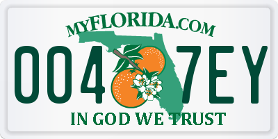 FL license plate 0047EY