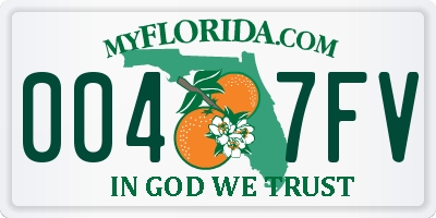 FL license plate 0047FV