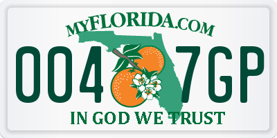 FL license plate 0047GP