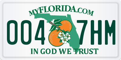 FL license plate 0047HM