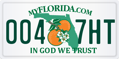 FL license plate 0047HT
