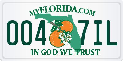 FL license plate 0047IL