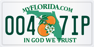 FL license plate 0047IP