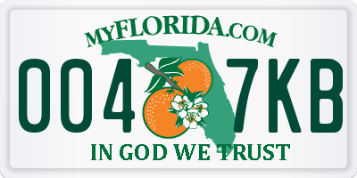 FL license plate 0047KB