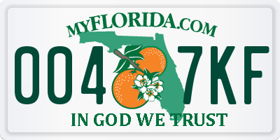 FL license plate 0047KF