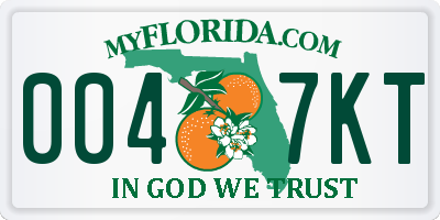 FL license plate 0047KT
