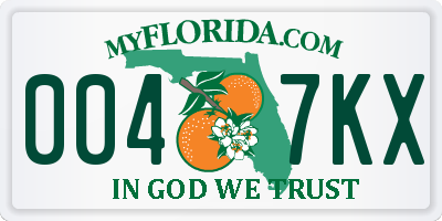 FL license plate 0047KX