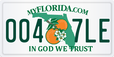 FL license plate 0047LE