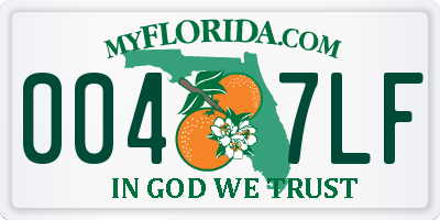 FL license plate 0047LF
