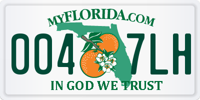 FL license plate 0047LH
