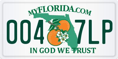 FL license plate 0047LP