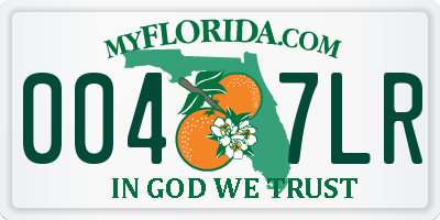 FL license plate 0047LR