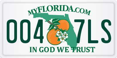 FL license plate 0047LS