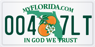 FL license plate 0047LT