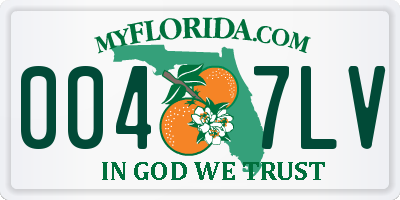 FL license plate 0047LV