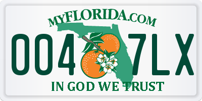 FL license plate 0047LX