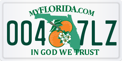 FL license plate 0047LZ