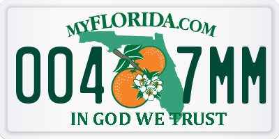 FL license plate 0047MM