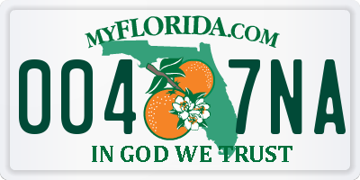 FL license plate 0047NA