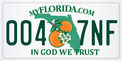 FL license plate 0047NF