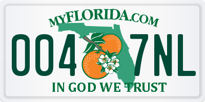 FL license plate 0047NL