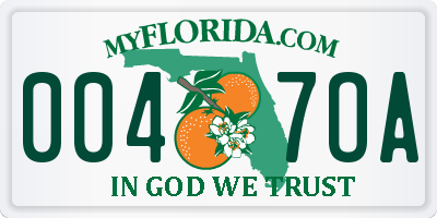 FL license plate 0047OA