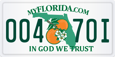 FL license plate 0047OI