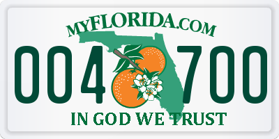 FL license plate 0047OO