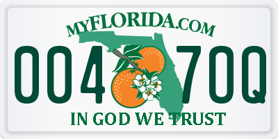 FL license plate 0047OQ