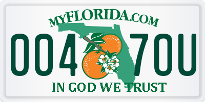 FL license plate 0047OU