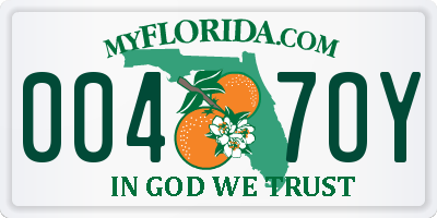 FL license plate 0047OY