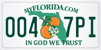 FL license plate 0047PI