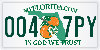 FL license plate 0047PY