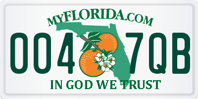 FL license plate 0047QB