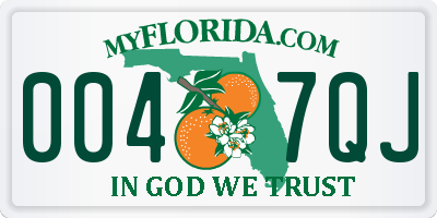 FL license plate 0047QJ