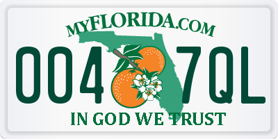 FL license plate 0047QL