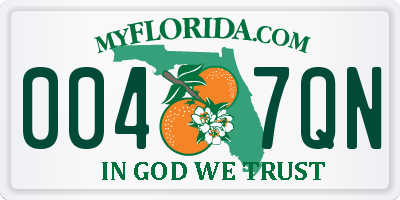 FL license plate 0047QN