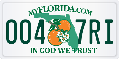 FL license plate 0047RI