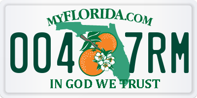 FL license plate 0047RM