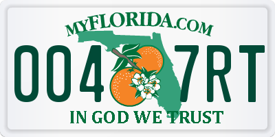 FL license plate 0047RT