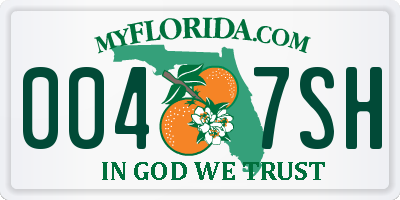 FL license plate 0047SH