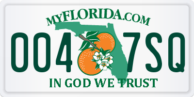 FL license plate 0047SQ