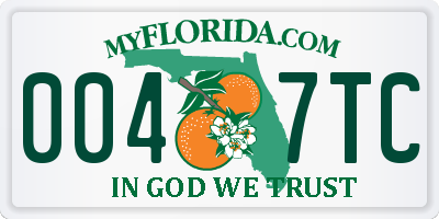 FL license plate 0047TC