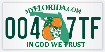 FL license plate 0047TF