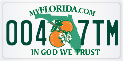 FL license plate 0047TM