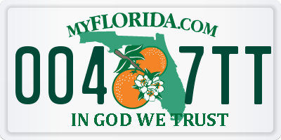 FL license plate 0047TT