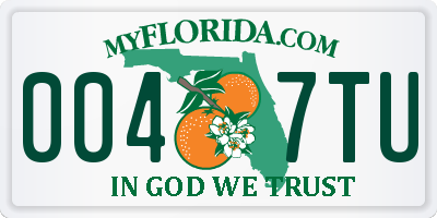 FL license plate 0047TU