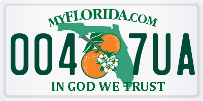 FL license plate 0047UA
