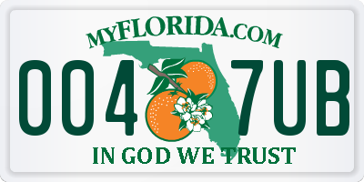 FL license plate 0047UB