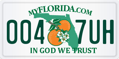 FL license plate 0047UH